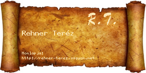 Rehner Teréz névjegykártya